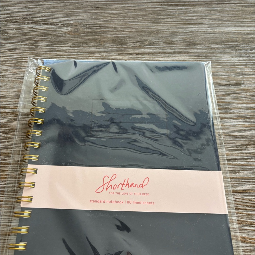 Shorthand Black and Gold Spiral Notebook